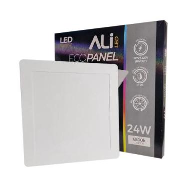 Imagem de Painel Plafon Led Embutir Quadrado 24W 6500K (Branco Frio) 1680L Bivol