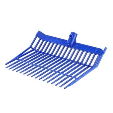 Imagem de Generic Cabeça de garfo para esterco com dentes angulares Peças Ancinho de esterco de cavalo multiuso Cabeça de garfo para de de cavalo Jardinagem, Azul