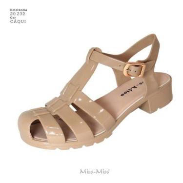 Imagem de Sandália Infantil Feminina Aranha Com Salto Miss Miss, Caqui, 25/26