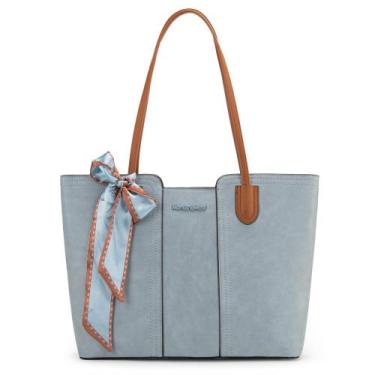 Imagem de Sacola Montana West Blue Vegan de couro para mulheres MWC-323BL