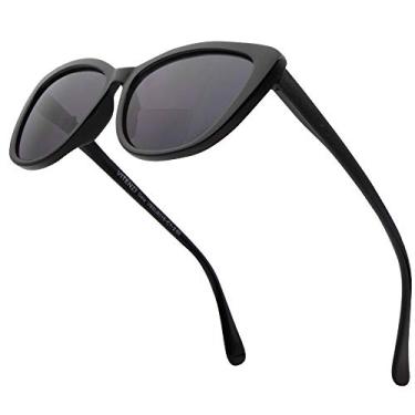 Imagem de VITENZI Óculos de sol com leitores para mulheres, óculos de sol de leitura matizados, Gela, Preto, 1 Count (Pack of 1)