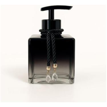 Imagem de Porta Sabonete Liquido Lavabo De Vidro Cubo Para Banheiro 250ml Luxo -