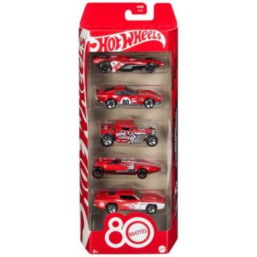 Imagem de Kit 5 carrinhos edição especial aniversário de 80 anos mattel - mattel