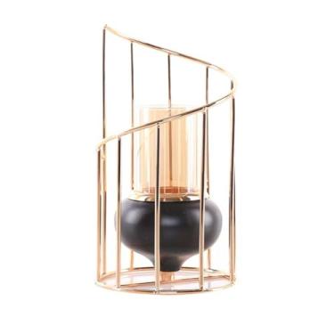 Imagem de Castiçal votivo de metal dourado castiçal geométrico europeu copo de vela romântico sala de estar decoração de casa ornamentos de casamento decoração jantar