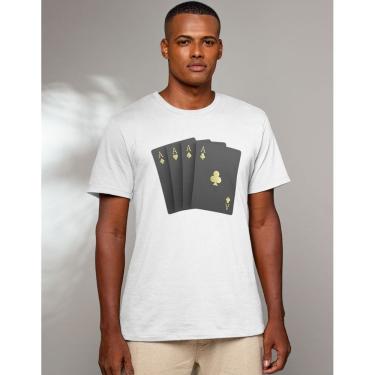 Imagem de T-Shirt Poker Style Baralho Luxo Dourado Camiseta Conforto