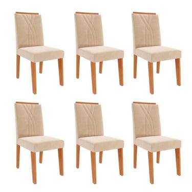 Imagem de Kit 6 Cadeiras para Sala de Jantar Estofadas Nicole - Cimol