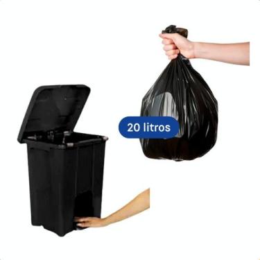 Imagem de Cesto Plástico 15L Com Pedal Saco De Lixo 20l Para Escritório - JSN
