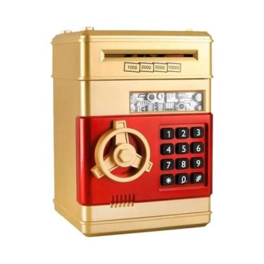 Imagem de Caixa Eletrônica De Dinheiro Para Crianças Com Senha, Mini Cofrinho Co