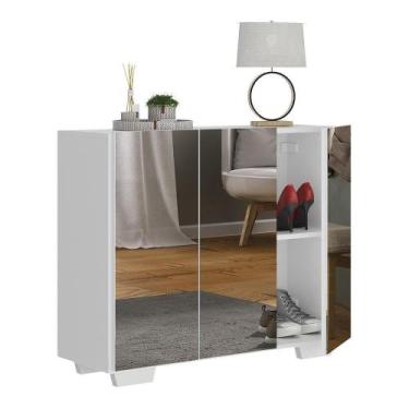 Imagem de Sapateira Com Espelho 3 Portas Multimóveis V6023 Branco - MULTIMOVEIS