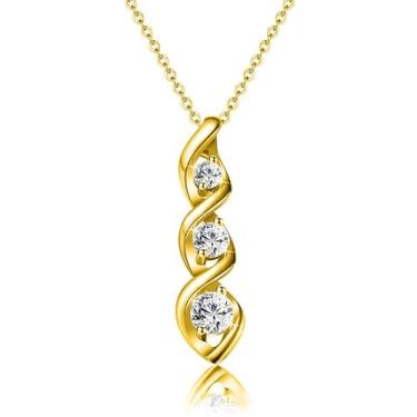 Imagem de Sprial Colar feminino banhado a ouro prata com corrente de zircônia cúbica branca, ajustável, moderno, delicado, simples, minimalista, joia presente para formatura, casamento, noivas, one size, Cobre