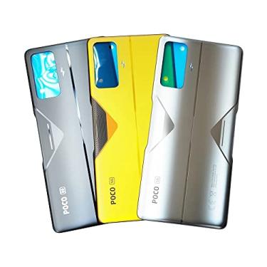 Imagem de SHOWGOOD Capa traseira traseira de vidro para Xiaomi Poco F4 GT / 21121210G capa de bateria rígida de substituição traseira (preto furtivo)