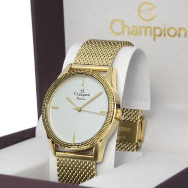 Imagem de Relogio Champion Analogico Dourado Moderno Pulseira Esteira