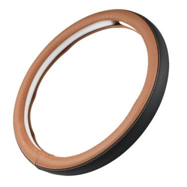 Imagem de Capa de volante de couro Napa Napa e couro perfurado costurado com interior de modelagem de borracha para Volvo XC60 XC90 XC40 S60 V60 C40 14½ a 38.1 cm SW