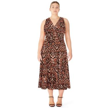 Imagem de City Chic Vestido feminino plus size - Estampa Becca Maxi, Estampa preta, 25 Plus Size