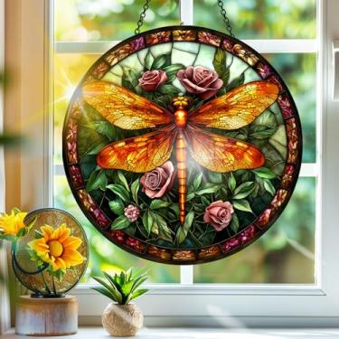 Imagem de Apanhador de sol de acrílico colorido, apanhadores de sol, decoração de janela suspensa de libélula, arte de parede de arco-íris, para sala de estar, quarto, varanda, interior e exterior, jardim