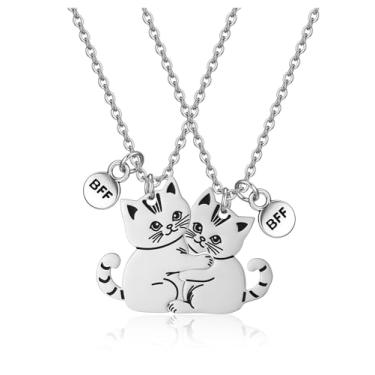 Imagem de Top Plaza Colar Best Friend Presentes de Amizade Combinando Gato BFF Colar para 2 Irmãs Joias Presentes