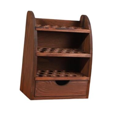 Imagem de harayaa Posca de óleo essencial de madeira Exibir portador de unha Fragrância Plataforma de mesa Organizador de óleo essencial para mulheres Cosméticas Férias