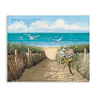 Imagem de Stupell Industries Arte de parede em tela Yellow Beach Taxi Coast, design de John Rossini, 61 x 76 cm