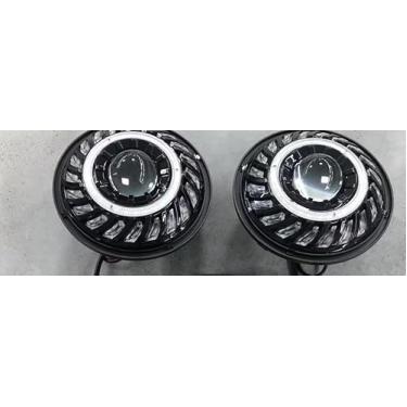 Imagem de SUNPIE Faróis LED Halo RGBW coloridos de 7 polegadas IP67 à prova d'água com controle de aplicativo, cores personalizadas, compatível com JK/JKU 2007-2018, TJ/TJU 1997-2006