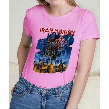 Imagem de Camiseta Camisa de Algodão Adulto Masculina Feminina  Banda de Rock Ir