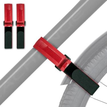 Imagem de GDSZDDXX Correias de bicicleta de costura resistente para rack, 2 peças de tiras ajustáveis de alta qualidade com aderência de gel antiderrapante, alça estabilizadora de roda de bicicleta para