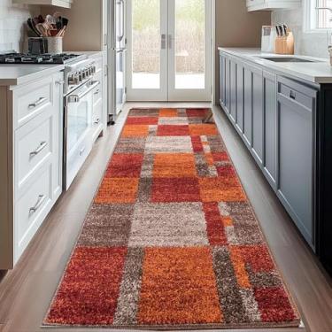 Imagem de HGTRH Corredores para corredores antiderrapante, tapete de corredor lavável ultrafino para decoração de cozinha, tapete de banheiro antiderrapante de pelo baixo, tapete de lã de cristal para entrada