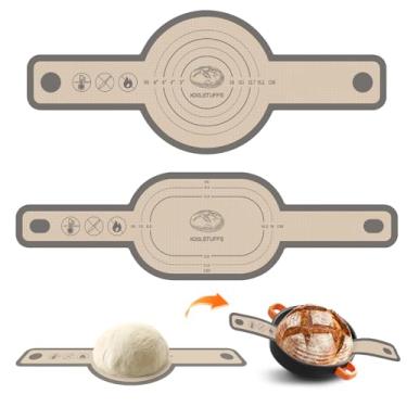 Imagem de Alça de silicone para forno holandês, tapete antiaderente e fácil de limpar, 2 peças reutilizáveis para pão com alça longa para transferir fermento, cinza