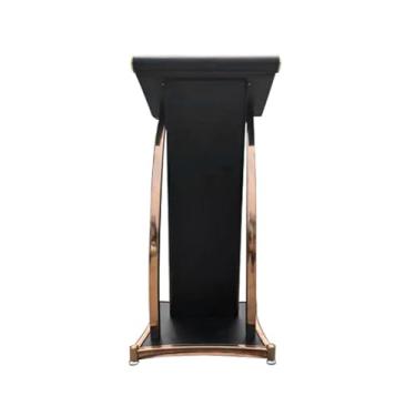 Imagem de Suporte de madeira para pódio, pódio de púlpito de igreja, púlpito de pódio branco de madeira maciça para igreja, palestras e pódios modernos com superfície de leitura inclinada para entrada de