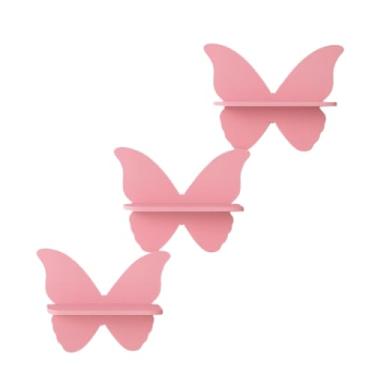 Imagem de Prateleiras Modelo Borboleta Infantil Decoração Quarto e Sala(ROSA)