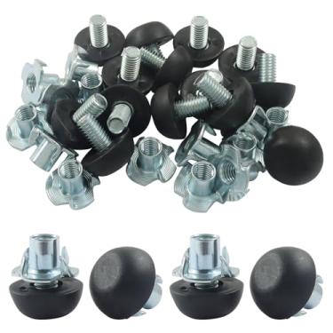 Imagem de Hordion 24 peças M8 Niveladores de pés de móveis, niveladores ajustáveis, pés de pátio, móveis, pernas, niveladores, com inserção rosqueada para cadeiras, mesas, armários de mesa