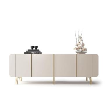 Imagem de Buffet Aparador Bilbao 4 Portas e Prateleiras 220x75 Off White EdeCasaMoveis