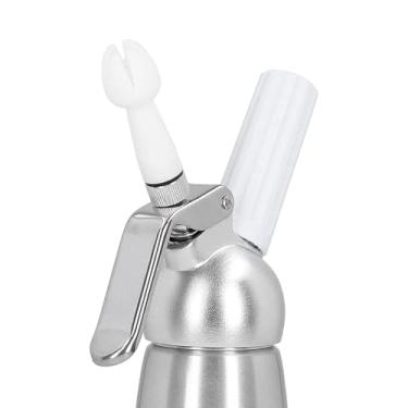 Imagem de Sifão Chantilly Profissional de Alumínio 500ml, 27x8cm, com 3 Bicos e Escova de Limpeza, para Cremes e Mousses