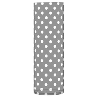 Imagem de JUZIHAI Vaso de bolinhas pretas para flores 9,9 cm x 30 cm Cilindro de plástico moderno vaso de flores para centro de mesa de casamento decoração de casa