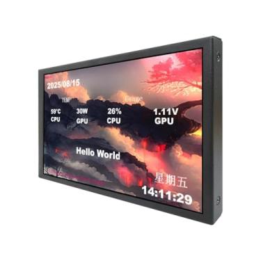 Imagem de VSDISPLAY Capa para PC de 7 polegadas, tela de 1280 x 800, tela LCD de temperatura do computador com editor de temas DIY CPU GPU RAM monitoramento de dados, preto