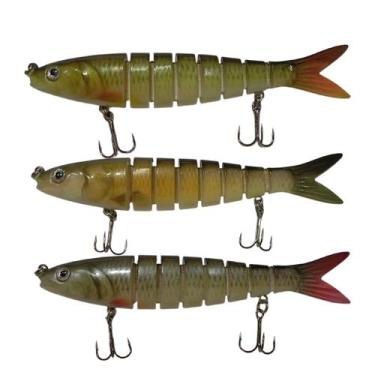 Imagem de Isca Artificial Pesca 3 Peixes Articulado Realista Pescaria Fishing La