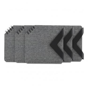 Imagem de UTIMAIS+ Mini Caderno com Capa em RPET, Fecho Magnético em PU, 70 Folhas Pautadas, Papel 100g/m², Preto, Cinza, Azul Marinho, Ecológico (5, Cinza)