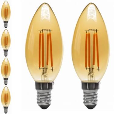 Imagem de Kit 6x Lâmpada Filamento LED C35 Vela E14 4W 2400K Bivolt