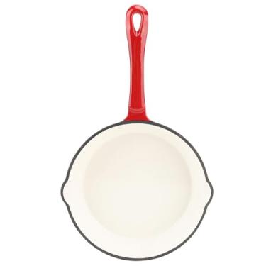 Imagem de GLOGLOW Ferramentas de Cozinha Frigideira Antiaderente Com Alça de Borracha, Perfeita para Acampar e Grelhar Frigideira de Ferro Fundido Esmaltado, Nan (20cm)