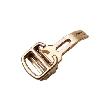 Imagem de KAVJU Fivela de substituição de aço inoxidável 316L de 12 mm, 14 mm, 16 mm, 18 mm, 20 mm, 316L, para fecho dobrável Cartier, prata, ouro rosa (ouro rosa, 12 mm)
