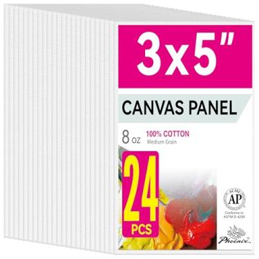 Imagem de PHOENIX Painéis de tela para pintura de mini artistas - 7,6 x 12,7 cm/24 - quadros de lona de algodão com primer triplo para pintura a óleo e acrílico de Natal