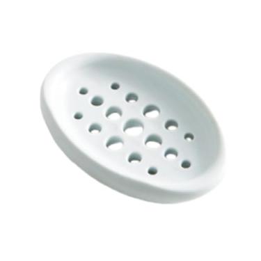 Imagem de 1 caixa de sabão de silicone – saboneteira redonda autodrenante e suporte para pias e banheiras de banheiro, perfeita para uso em cozinha e banheiro, azul