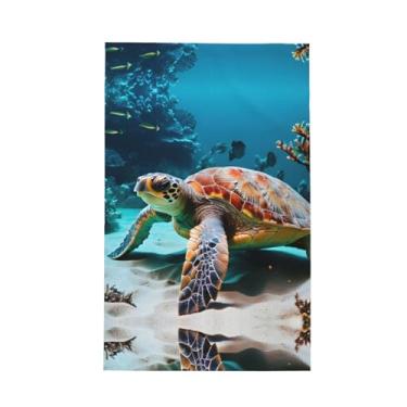 Imagem de XLLingL Toalhas de cozinha waffle com estampa de tartaruga marinha, panos de prato de microfibra, perfeitos para decoração e limpeza de cozinha - 1 peça