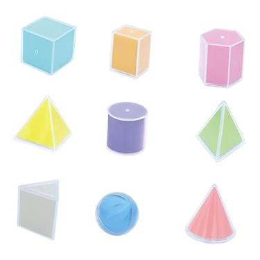 Imagem de menolana 9x Brinquedo Educativo de Sólidos Geométricos 3D, Portátil, Material Escolar, Brinquedos Matemáticos Reutilizáveis ​​e Duráveis, Jogos de Matemática,