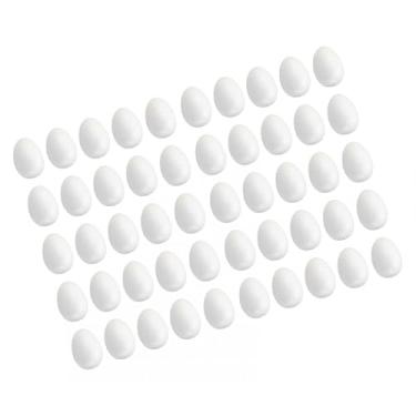 Imagem de Lilihuimaoyi Ovos de Espuma Branca, Sem Pintura, para Artesanato, Imitação de Ovos para Pintura, Enfeites E Decoração de Casa E Jardim, 7cm 50 Peças