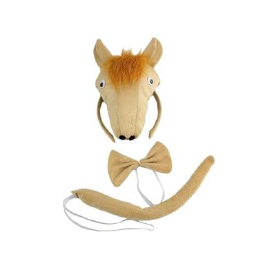 Imagem de LCSVCCXA Conjunto de Acessórios para Fantasia de Cavalo, Incluindo Touca com Elástico, Ideal para Cosplay, Fantasias de Animais para Bailes de Máscaras E Apres, sem patas
