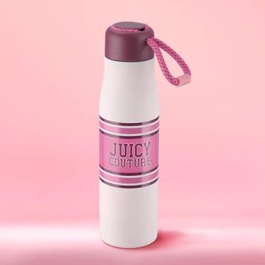 Imagem de Juicy Couture Garrafa de água Luxe Loop Varsity Logo de 500 ml com cabo de tecido, rosa