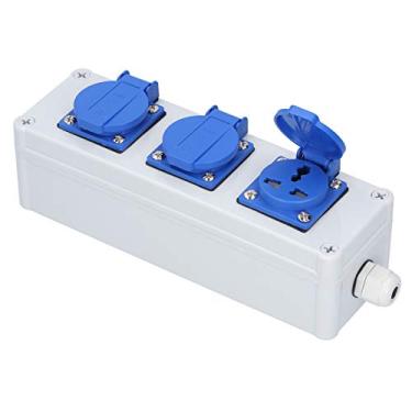 Imagem de Leapiture caixa de junção externa, caixa elétrica com interruptor prático para distribuição de energia residencial, distribuição de energia de fábrica (Four socket box)