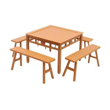 Imagem de JWQFBC Conjunto de 5 Peças em Miniatura para Casa de Bonecas: Cadeira, Mesa, Bancos, Decoração Criativa em PLA, Ideal para Cenários E Brincadeiras de Faz-de-, L