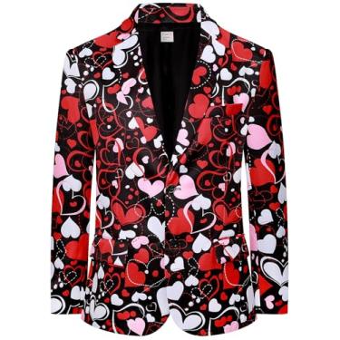 Imagem de Terno masculino novidade blazer jaqueta casual fantasia, Coração, GG