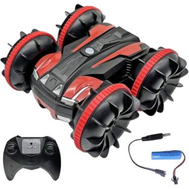 Imagem de Carrinho Controle Remoto Á Prova Dágua Anfíbio Stunt Car Bateria Recarregável Tração Nas 4 Rodas Giros em 360° Brinquedo RC Incrível para Crianças